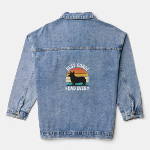 Veste En Jean Meilleur papa Corgi Retro Chien