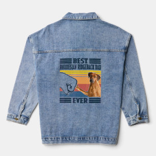 Veste En Jean Meilleur Rhodesian Ridgeback Papa Jamais Chien Fau