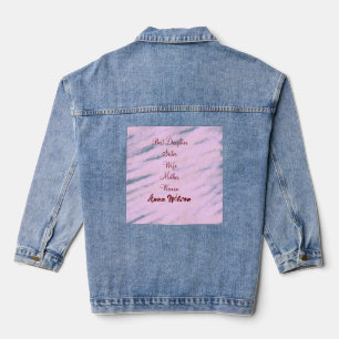 Veste En Jean Meilleure femme mère épouse fille ajouter nom text