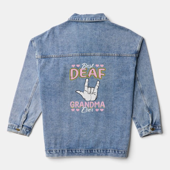 Veste En Jean Meilleure grand-mère sourde jamais fière sourde (Verso)