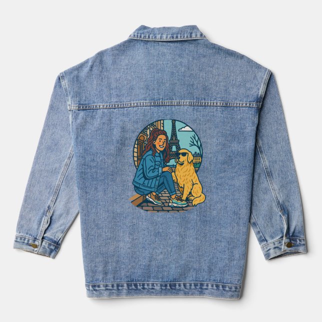 Veste En Jean Meilleure maman de chien à Paris (Verso)
