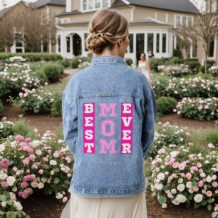 Veste En Jean Meilleure Maman Ever Typographie Rose Cadeaux de F