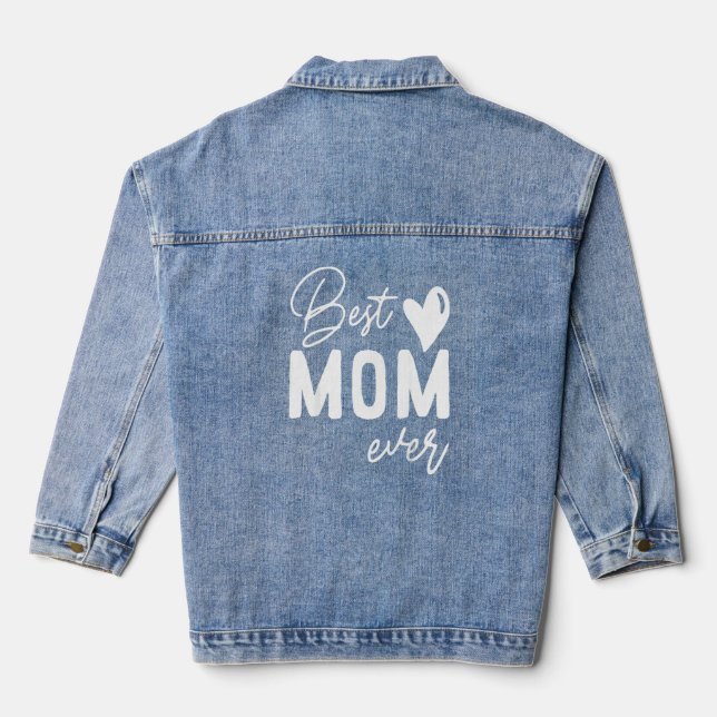Veste En Jean Meilleure Maman Jour des Mères (Verso)