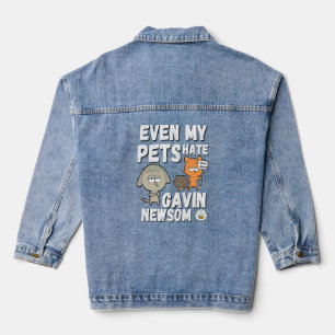 Veste En Jean Même mes animaux haïssent Gavin Newsom Rappeler Ne