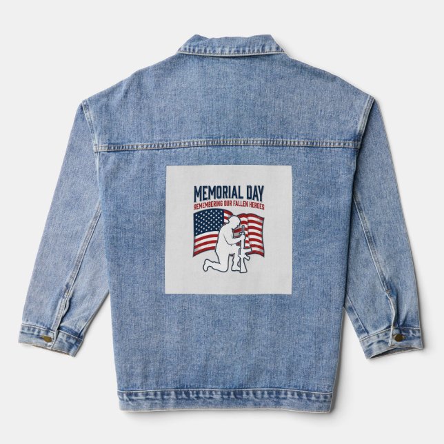 Veste En Jean Memorial Day Fallen Heroes Patriotic Soldier Shirt (Verso)