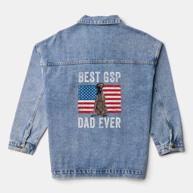 Veste En Jean Mens Gsp Papa Américain Drapeau Allemand Poche à c (Verso)