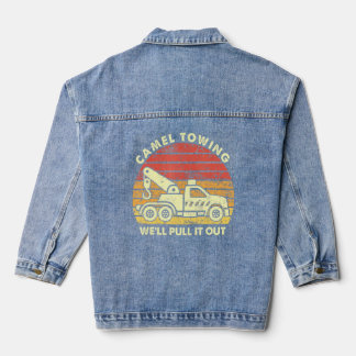 Veste En Jean Mens Vintage Retro Camion Towing Bien Sortir