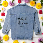 Veste En Jean Mère de la Fête des mariées Mariage Groom<br><div class="desc">Mère de la Groom Denim Veste pour Fête des mariées Mariage avec texte noir. D'autres produits avec ce design sont dans la collection ci-dessous.</div>