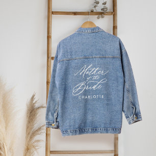 Veste En Jean Mère de la mariée Script Nom de la fête de mariage