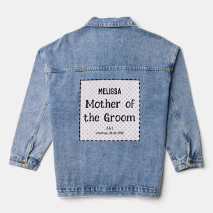Veste En Jean Mère du Marié Mariage Personnalisé Élégant
