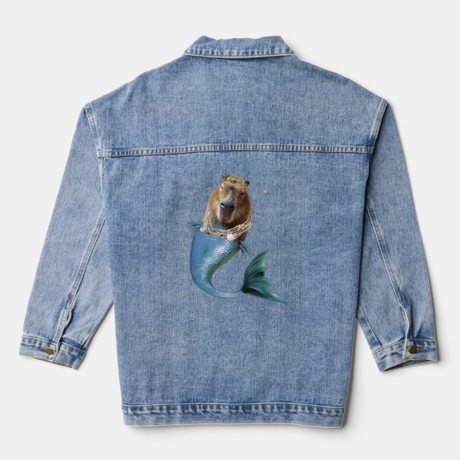 Veste En Jean Mermaid Capybara Mercapybara Mite Meme (Verso)