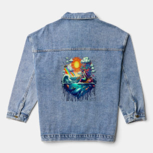 Veste En Jean Mermaid Surreal Subconscient Soleil Bissé Matin