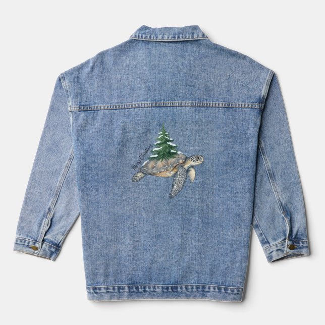 Veste En Jean Merry Christmas Sea Turtle (Verso)