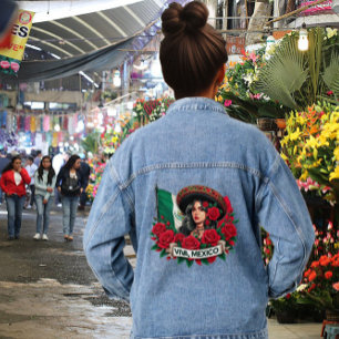 Veste En Jean Mexicaine Fille Viva mexico Illustration du drapea