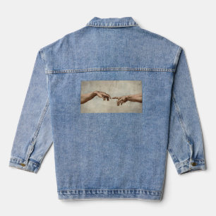 Veste En Jean Michaelangelo mains création adam dieu