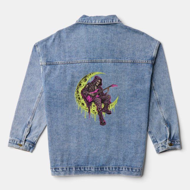 Veste En Jean MIDNIGHT SHRED - Décapage acide psychédélique  (Verso)