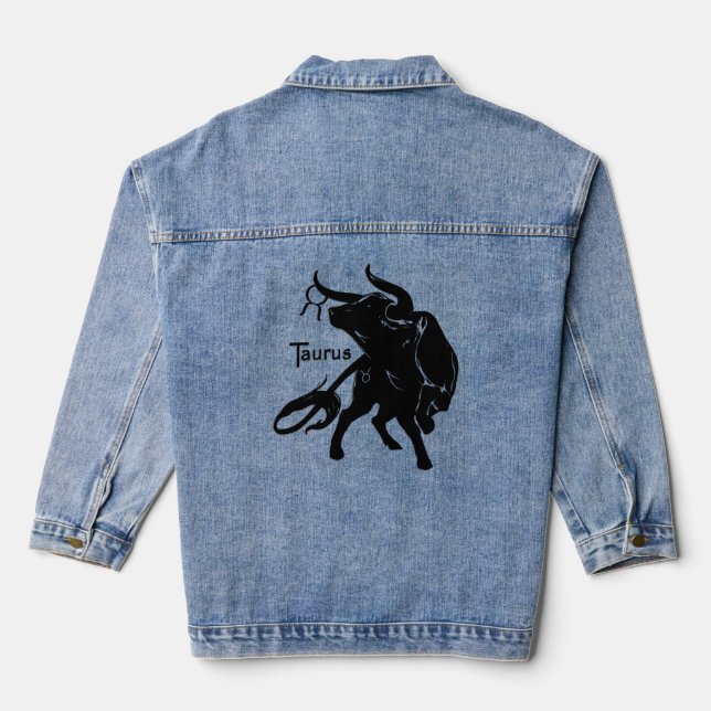 Veste En Jean Mighty Taurus le Taureau Zodiaque (Verso)