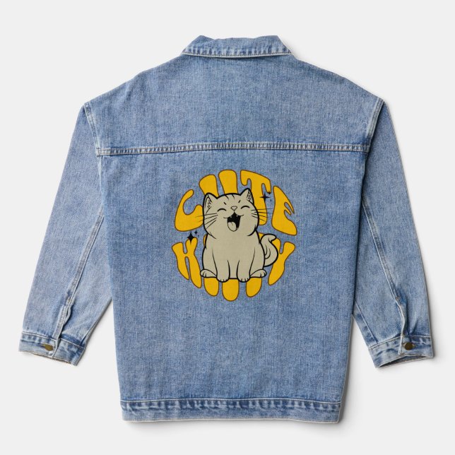 Veste En Jean Mignon Chat (Verso)