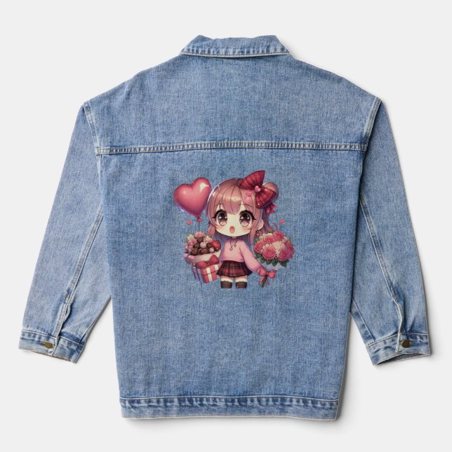 Veste En Jean Mignon Valentine's day anime girl (Verso)