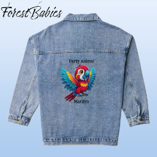 Veste En Jean Mignonne animal de fête tropical bébé perroquet ma