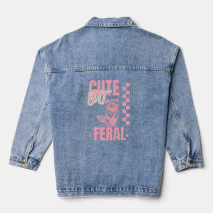 Veste En Jean Mignonne Mais Feral Funny mème Citation, Quirky