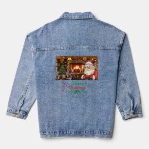Veste En Jean Mikitiez classe whitechristmas lumière jollyholly