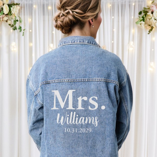 Veste En Jean Mme Mariée personnalisée Jean (Mrs Personalized Bride Jean Denim Jacket
)
