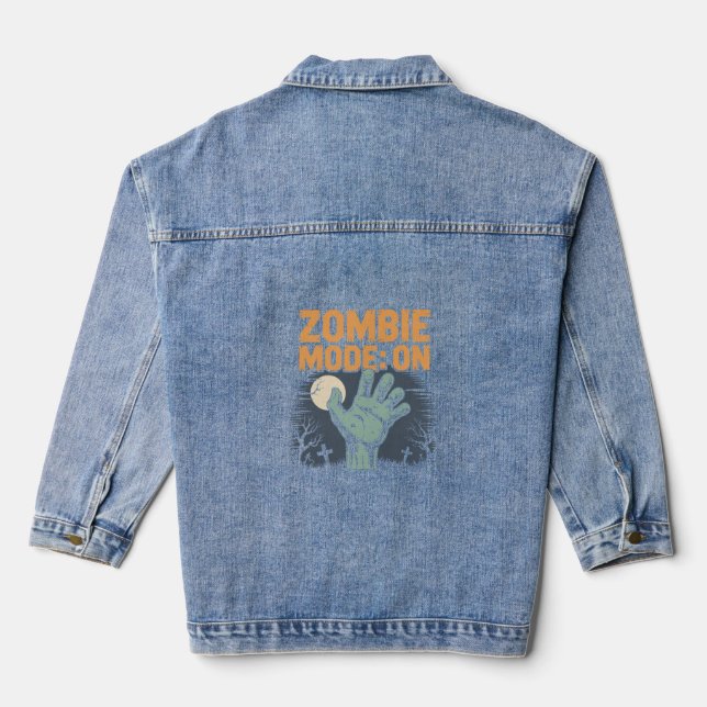 Veste En Jean Mode Zombie Activé T shirt Halloween effrayant (Verso)
