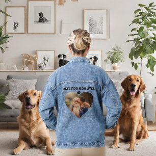 Veste En Jean Modern Best chien mère jamais personnalisé photo d