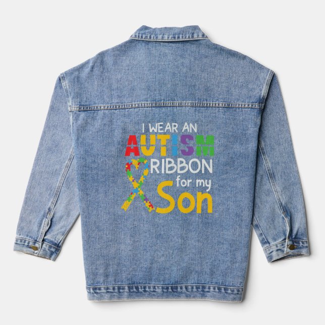 Veste En Jean Mois de sensibilisation sur l'autisme Graphique de (Verso)