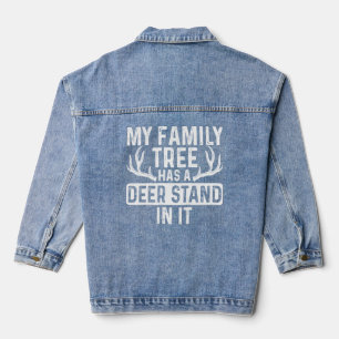Veste En Jean Mon Arbre Familial A Un Deer Stand Dans Il Chasse 