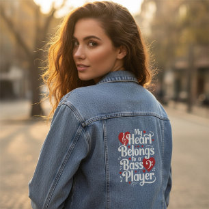Veste En Jean Mon cœur appartient à un bassiste Drôle musicien