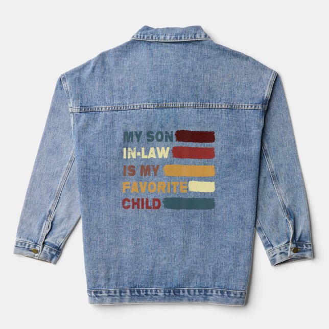 Veste En Jean Mon Fils En Droit Est Mon Enfant Favori Amusant Fa (Verso)