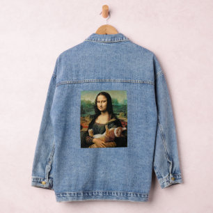 Veste En Jean Mona Lisa tenant son chat Leonardo da Vinci