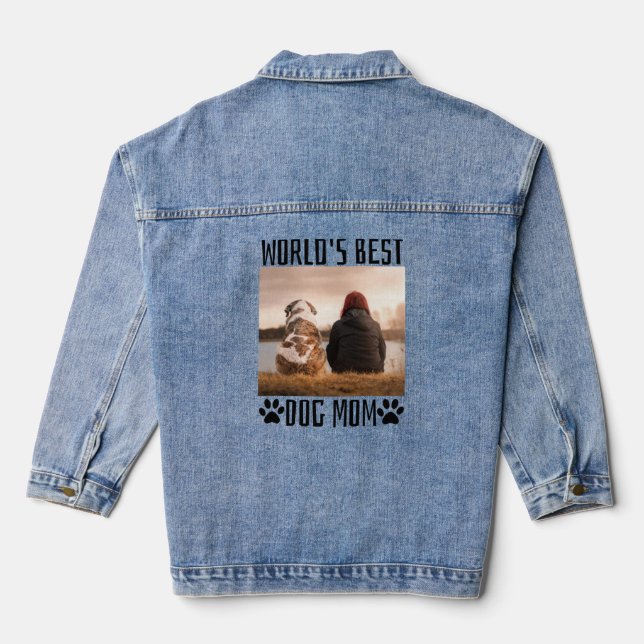 Veste En Jean Monde Meilleure maman de chien (Verso)