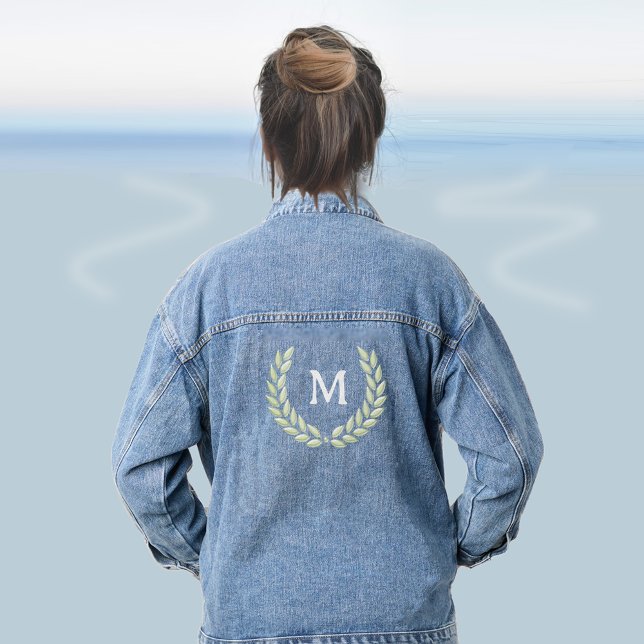 Veste En Jean Monogramme et couronne de laurier (Créateur téléchargé)