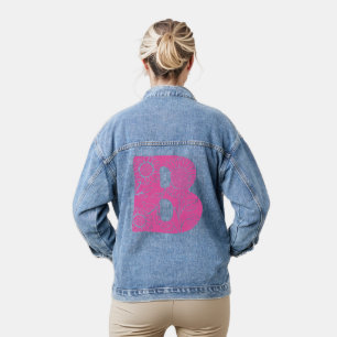 Veste En Jean monogramme floral B lettre majuscule