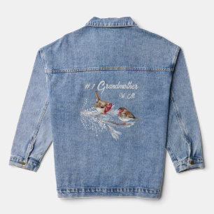Veste En Jean Monogramme personnalisé #1 Grande-mère Aquarelle O
