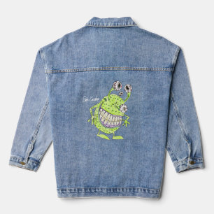 Veste En Jean monstre alien vert à 4 yeux