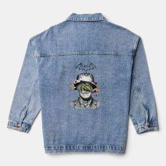 Veste En Jean Monstre de Frankenstein rencontre la sorcière méch