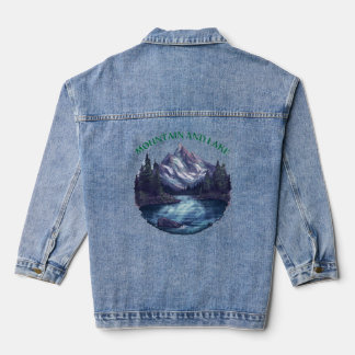 Veste En Jean Montagne Et Lac Pour Les Amateurs De Nature.