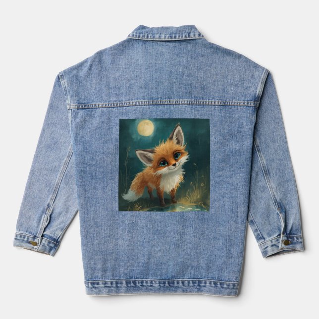 Veste En Jean Moonlit Fox, Night Forest T-Shirt (Verso)