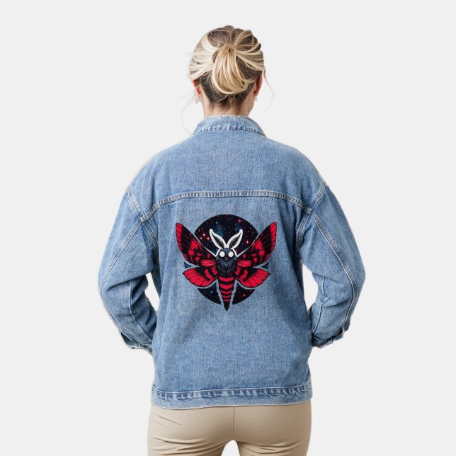Veste En Jean Moth cosmique - Art Folklore Mothman (Modèle)