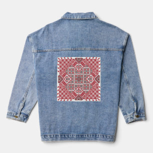 Veste En Jean Motif de broderie palestinien 2
