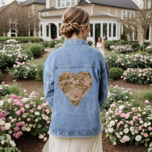Veste En Jean Motif de camouflage du désert, motif militaire, ar