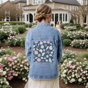 Veste En Jean motif de coquillages