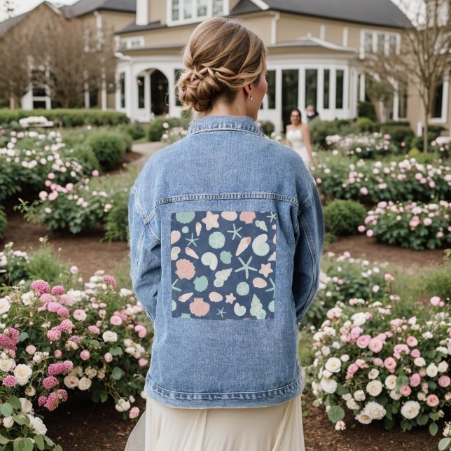 Veste En Jean motif de coquillages (Mariage Retour)