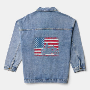 Veste En Jean Moto American Flag 1