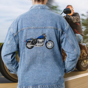 Veste En Jean Motocyclette Blue Denim Jean Jacket