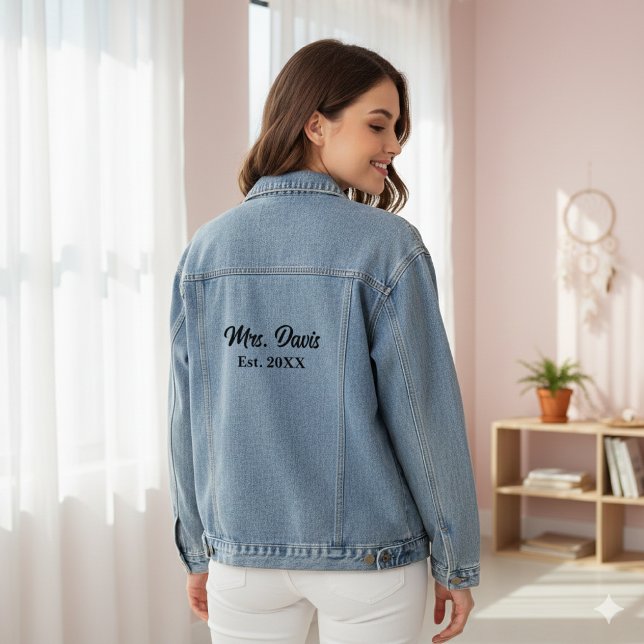 Veste En Jean Mrs. Davis Established Year Denim Jacket (Créateur téléchargé)